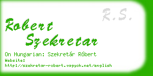 robert szekretar business card